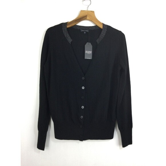 Universal Standard Merino Wool V-Neck Button Down Knit Cardigan Sweater Sz 2XS M - Picture 7 of 8